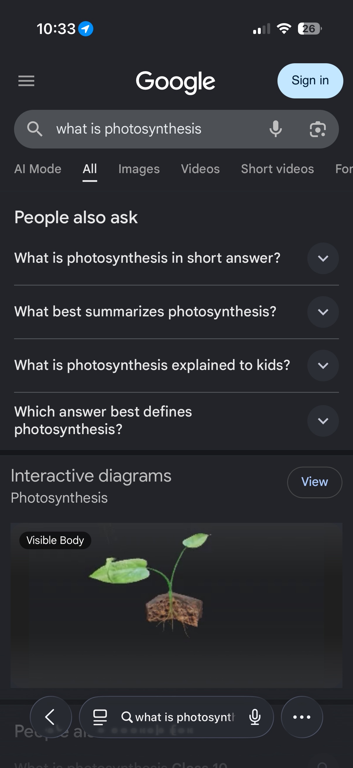 Google Search after AI Overview is hidden